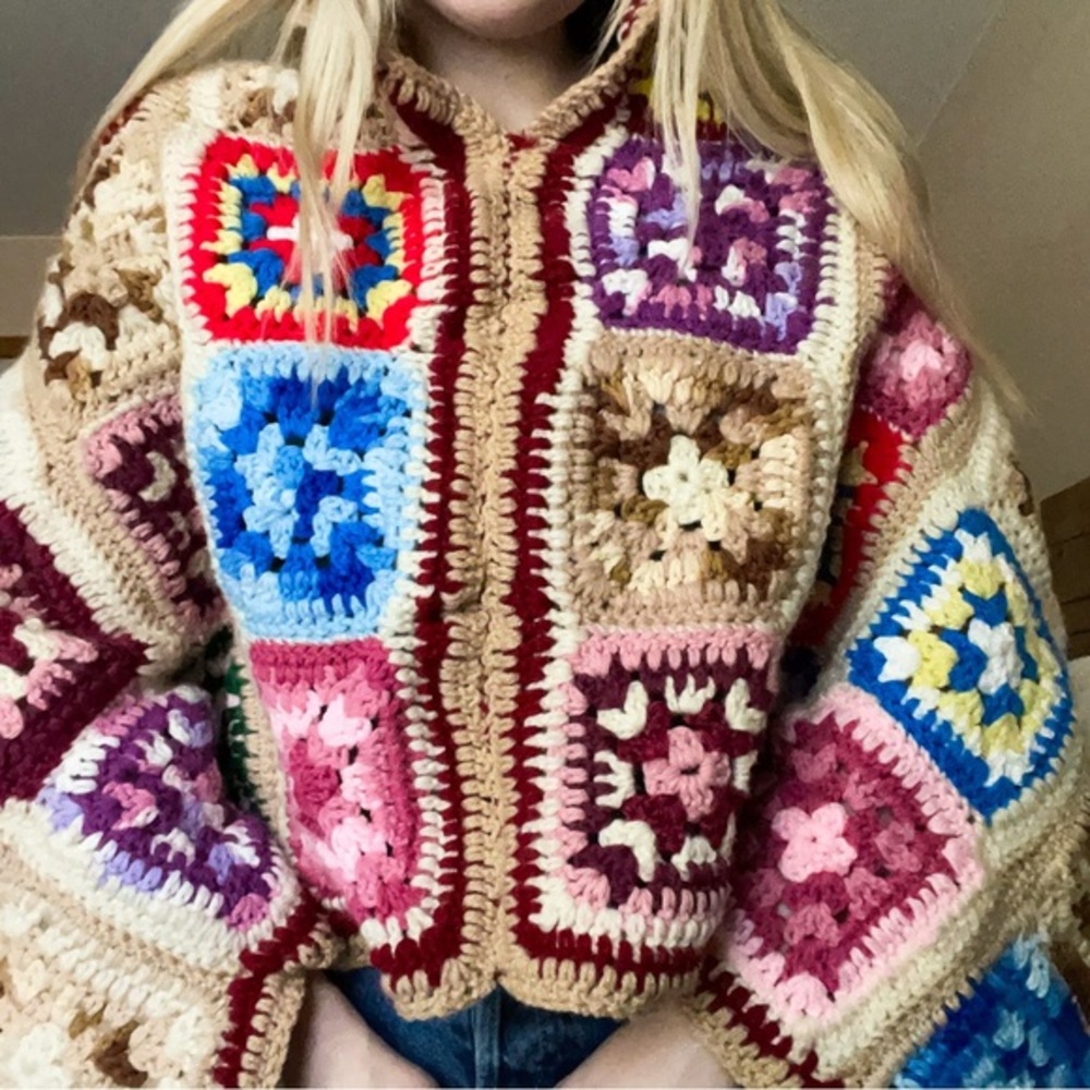 Handmade Granny Square Poncho